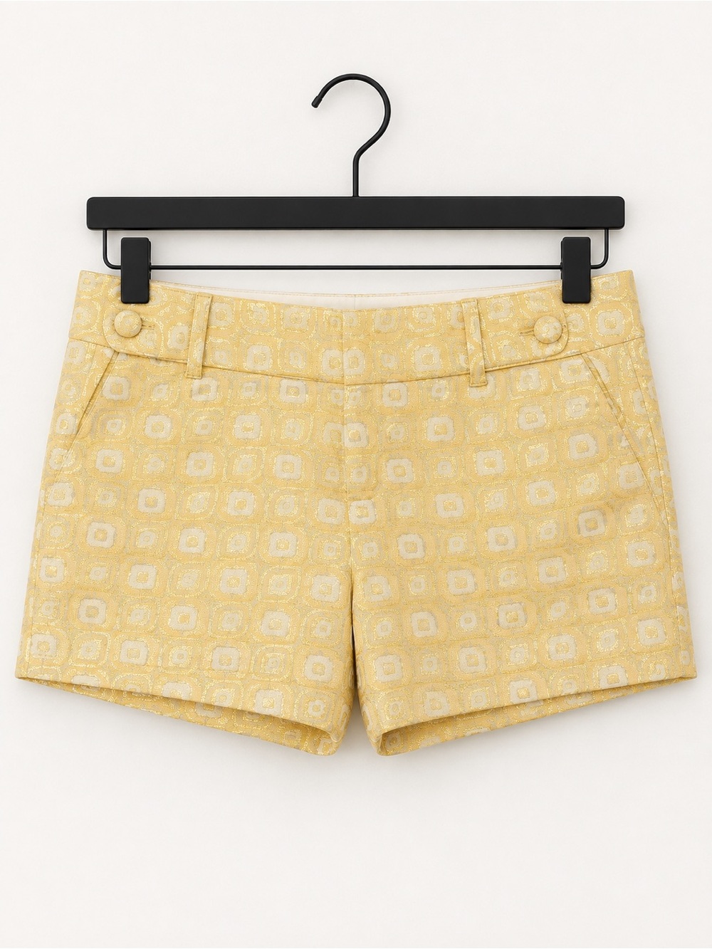 Banana Republic Gold Metallic Jacquard Shorts